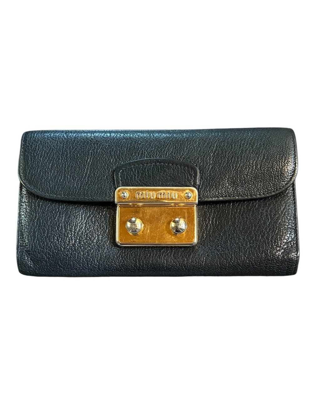 Miu Miu Madras Long Wallet with gold hardware, includes box, tissue paper, etc